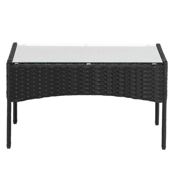 【替换47369505】2pcs单人沙发和1pc双人沙发和1pc茶几 扶手满编 黑色四线藤 座垫真空包装 编藤四件套-74