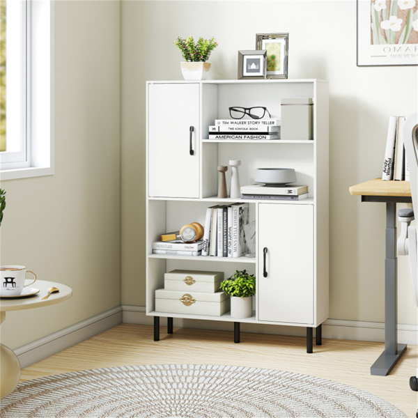 4层2门开放式货架储物柜，入口和客厅总容量为176磅​-白色-6