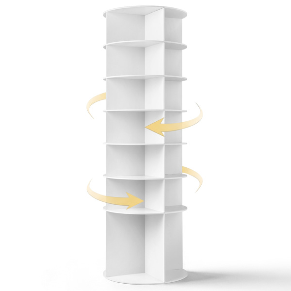 7 层 可360° 旋转 木塑板 60*60*184cm 鞋架 白色-2