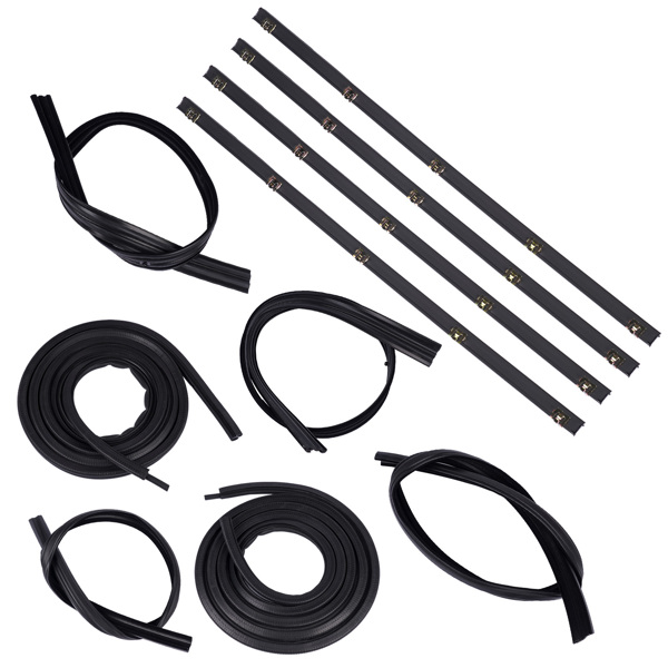车门车窗密封防水套件 Door & Window Run Channel Weatherstrip Seals Set Replacement for 1972-79 Dodge Pickup Truck-3