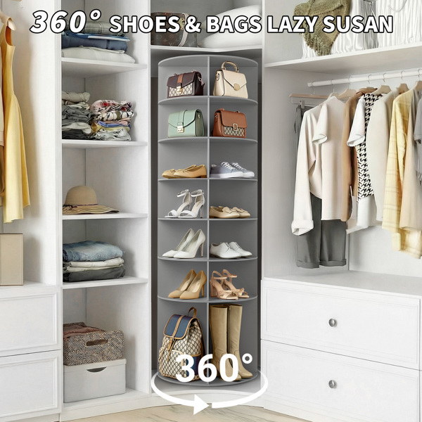 7 层 可360° 旋转 木塑板 60*60*184cm 鞋架 灰色-11