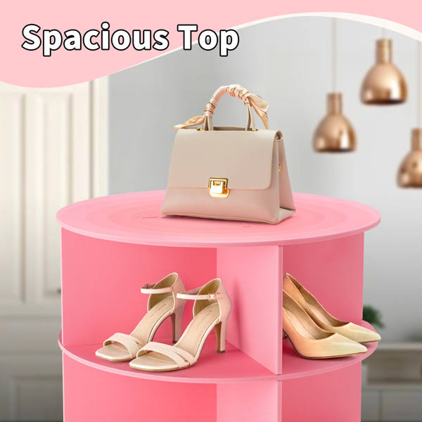 7 层 可360° 旋转 木塑板 60*60*184cm 鞋架 粉色-9