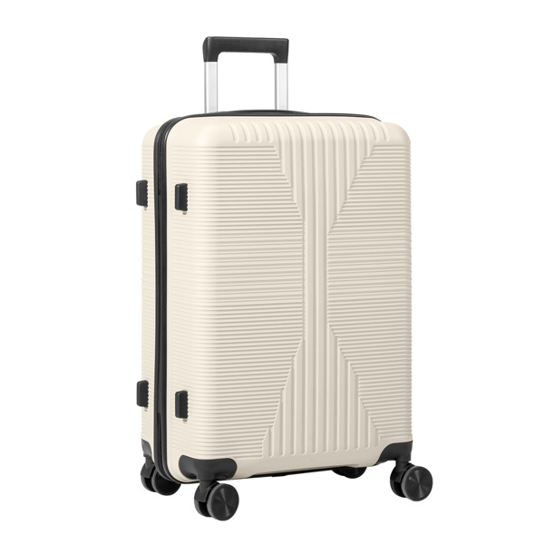 非TSA海关锁单个24寸 PP拉杆箱 24in PP 米白色-9