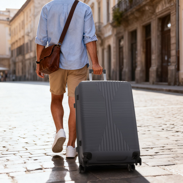 非TSA海关锁单个20寸 PP拉杆箱 20in PP 深灰色-15