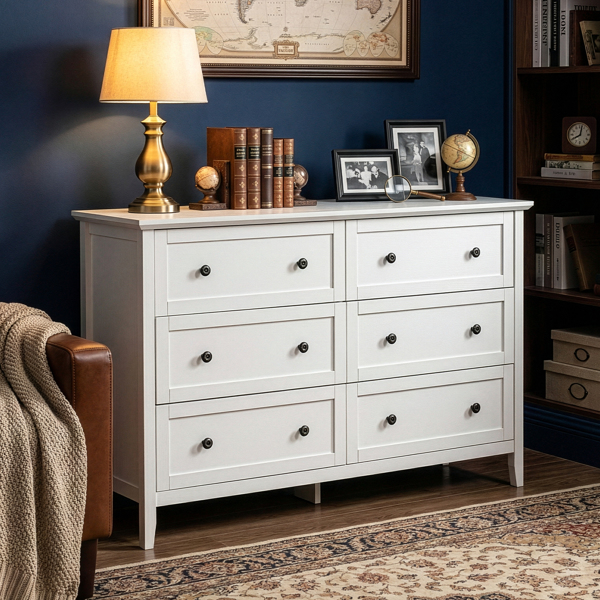 白色浮雕（SG014FD ） P2 刨花板+密度板 三胺 120*40*80cm 拼框 双排双把手六抽 抽屉柜-9