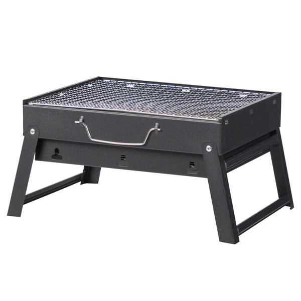 41*27*20cm 手提式 折叠收腿 黑色 烧烤架-12