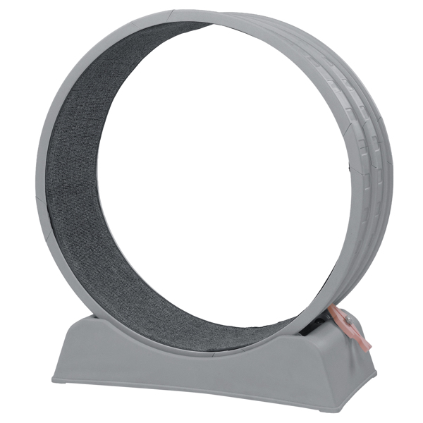 80*34*86CM 灰色 PP 轨道连接片组装 圆形配灰色地毯+1根逗猫棒 15kg 猫跑步机-13