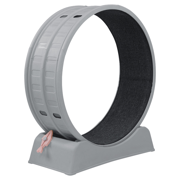 80*34*86CM 灰色 PP 轨道连接片组装 圆形配灰色地毯+1根逗猫棒 15kg 猫跑步机-4