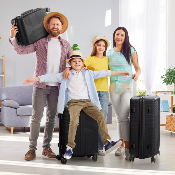 非TSA海关锁三合一 PP拉杆箱 20in 24in 28in PP 黑色-15