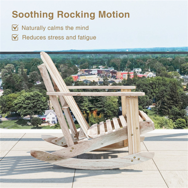 高扇背户外摇椅，4.5英寸宽扶手，为后院提供舒缓的摇摆运动-6