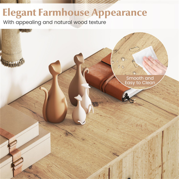 4层可拆卸鞋架，乡村风木质鞋柜，带防倾倒五金件，适用于玄关-8