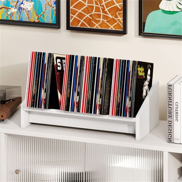 台式书架、木制倾斜书架、杂志小型台式书架收纳器-9