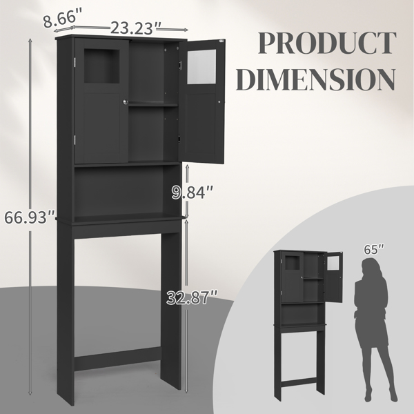 黑色 密度板喷漆 60*22*170cm 双门 马桶柜-13