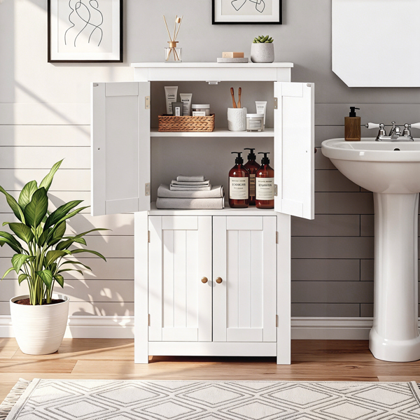 白色  密度板喷漆 竖纹 60*30*110cm 4门 浴室立柜-8