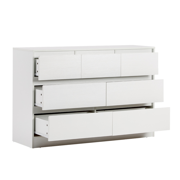 白色  P2刨花板  120*40*80cm  三层七抽 抽屉柜 现代 1pcs-15