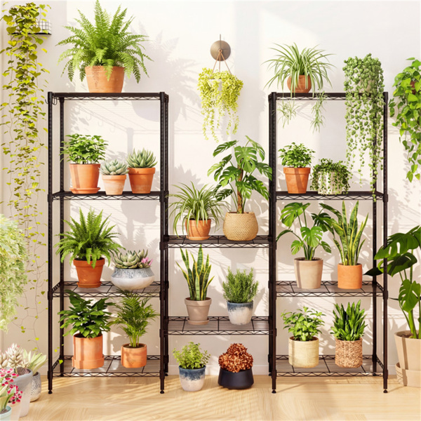 5层重型金属线架，总负载750磅，每个货架可容纳多个等级，适用于车库和厨房-9