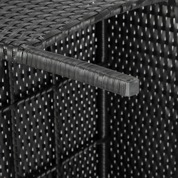 【替换47369505】2pcs单人沙发和1pc双人沙发和1pc茶几 扶手满编 黑色四线藤 座垫真空包装 编藤四件套-12