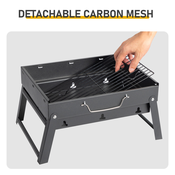 41*27*20cm 手提式 折叠收腿 黑色 烧烤架-9