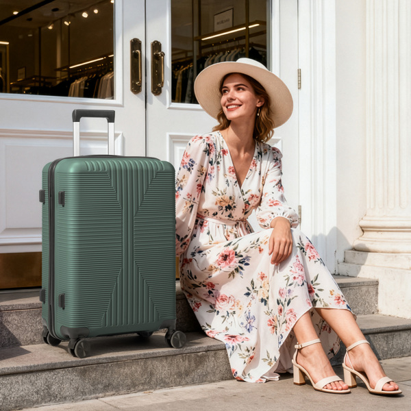 非TSA海关锁单个28寸 PP拉杆箱 28in PP 墨绿色-13