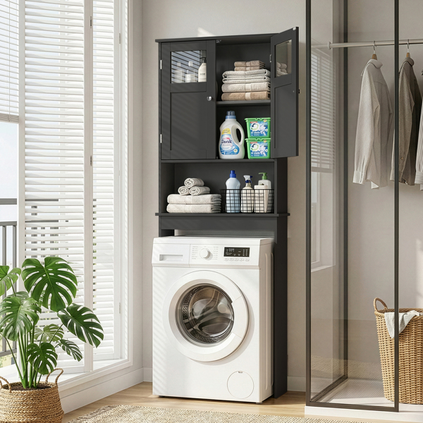 黑色 密度板喷漆 60*22*170cm 双门 马桶柜-8