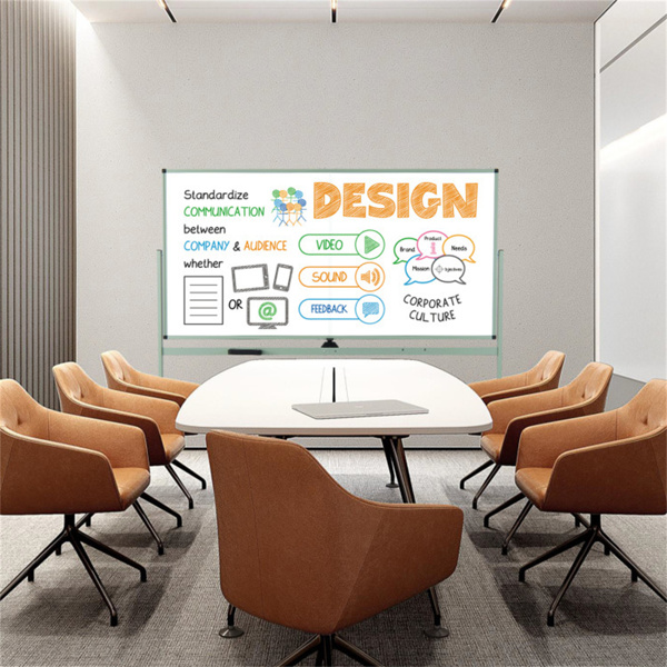 360°旋转双面磁性白板，182.88×91.44cm书写面移动式带脚轮干擦板，绿色-9