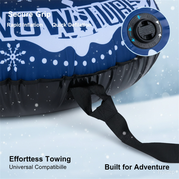 600D防水牛津布雪橇，加固手柄，成人儿童可拆卸牵引带-6