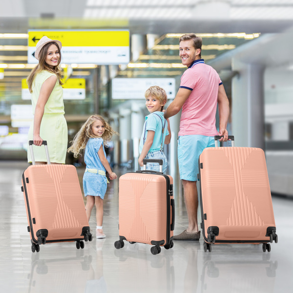 非TSA海关锁三合一 PP拉杆箱 20in 24in 28in PP 粉色-15