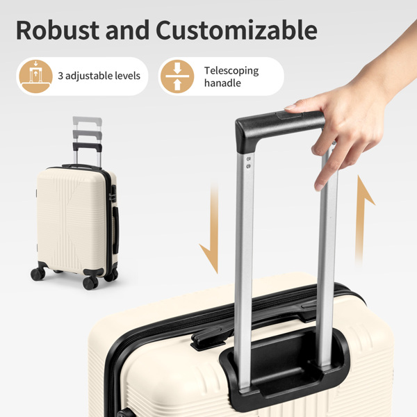 非TSA海关锁单个28寸 PP拉杆箱 28in PP 米白色-17