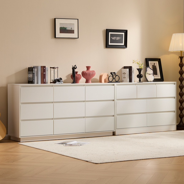 白色  P2刨花板  120*40*80cm  三层七抽 抽屉柜 现代 1pcs-7