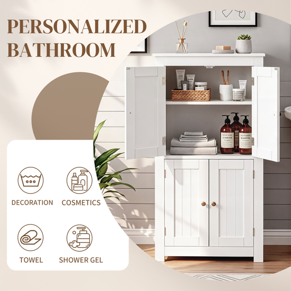 白色  密度板喷漆 竖纹 60*30*110cm 4门 浴室立柜-12