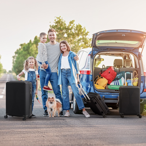 非TSA海关锁三合一 PP拉杆箱 20in 24in 28in PP 黑色-18