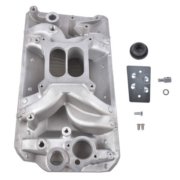 进气歧管 Aluminum Dual Plane 4 Barrel Intake Manifold Replacement for Jeep Cherokee Wagoneer CJ5 CJ6 CJ7 J10 J20 J-2500 AMC AMX V8 GAS 1970-1991-7