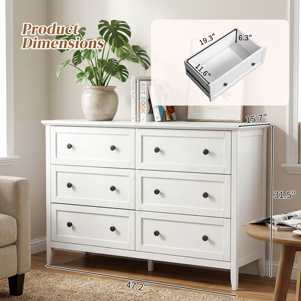 白色浮雕（SG014FD ） P2 刨花板+密度板 三胺 120*40*80cm 拼框 双排双把手六抽 抽屉柜-10