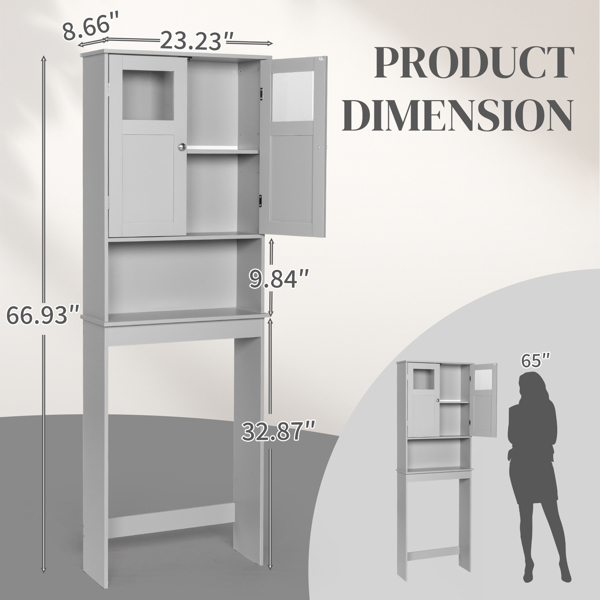 灰色 密度板喷漆 60*22*170cm 双门 马桶柜-12