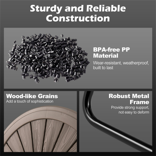 咖啡色双室堆肥滚筒37.5Gal 360°旋转堆肥箱，带搅拌叶片，用于花园-4
