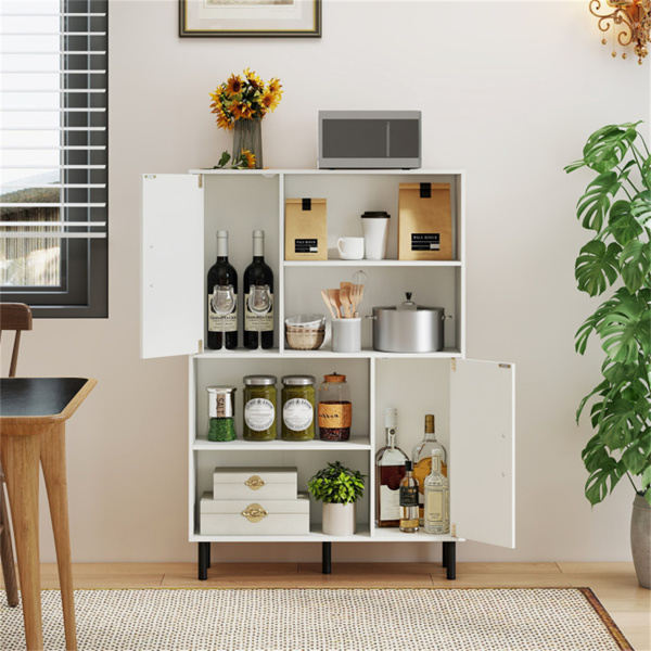 4层2门开放式货架储物柜，入口和客厅总容量为176磅​-白色-2