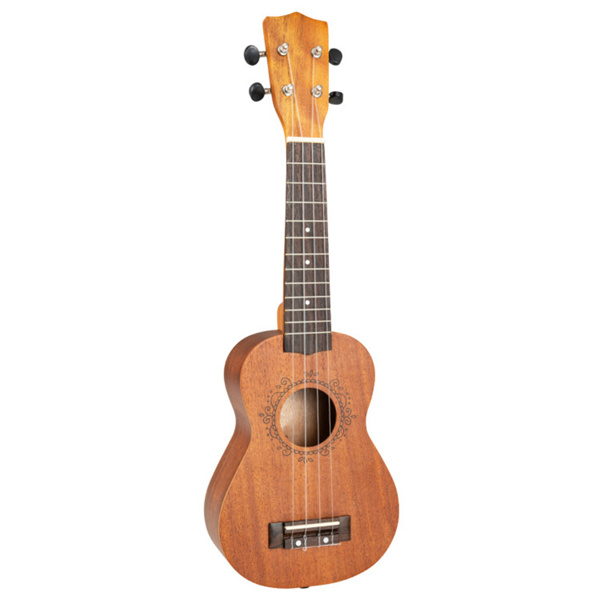21英寸实心桃花心木Ukulele，配有15:1专业调音器，适合初学者的完整入门套件-3