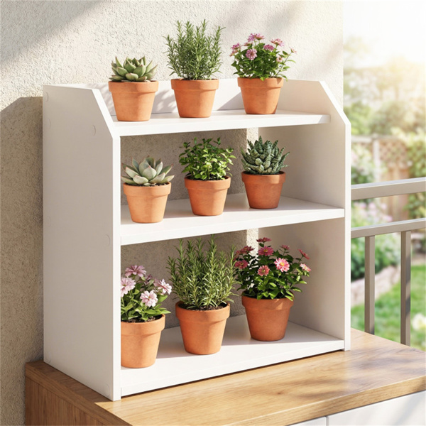 3层台式存储架，用于家庭办公室的凸起护栏防坠落桌面收纳器-10