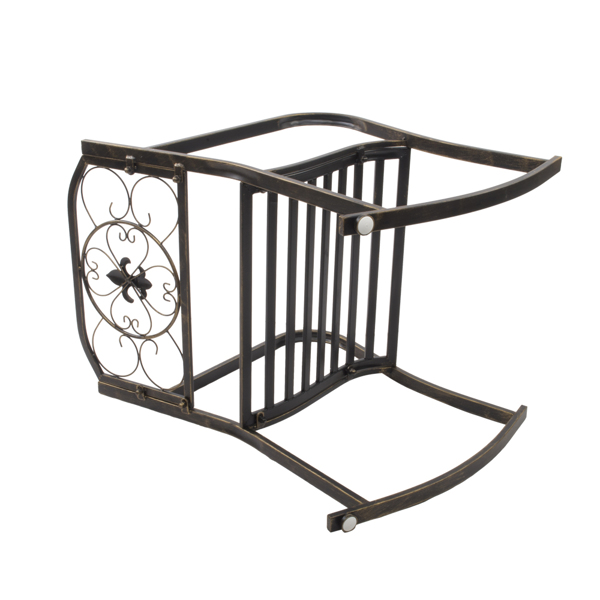 【替换66934556】22.5in 靠背箭头造型 黑色刷金 铁摇椅-11