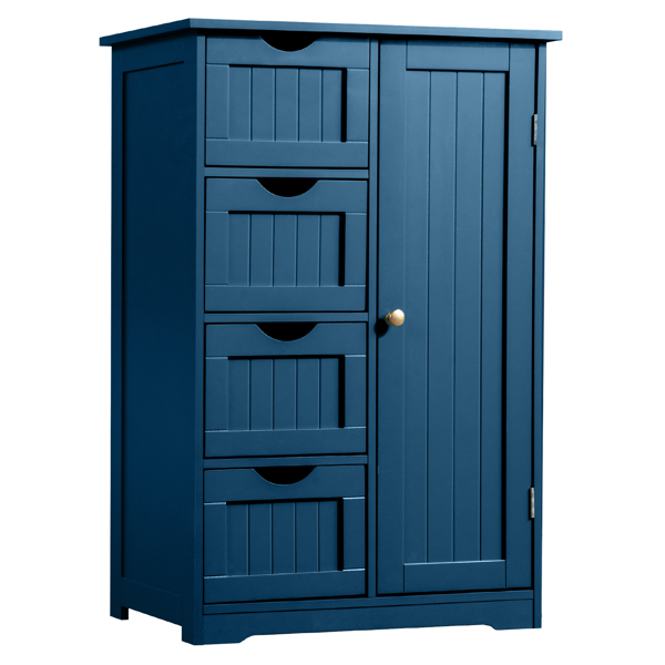 海军蓝  密度板喷漆+三胺贴面 竖纹 56*30*82.5cm  4抽 1门 浴室立柜-11