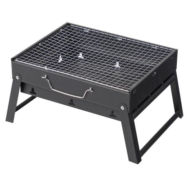 41*27*20cm 手提式 折叠收腿 黑色 烧烤架-2