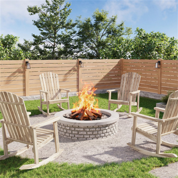 高扇背户外摇椅，4.5英寸宽扶手，为后院提供舒缓的摇摆运动-8