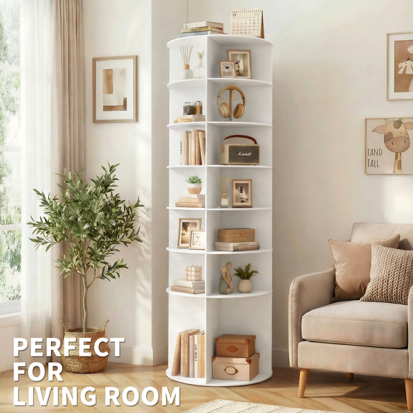 7 层 可360° 旋转 木塑板 60*60*184cm 鞋架 白色-12