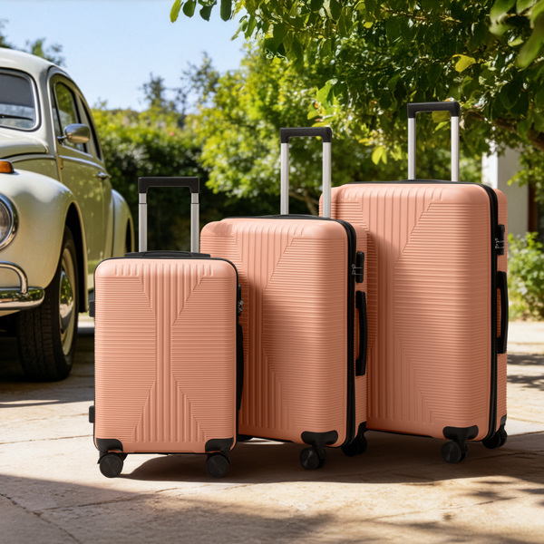 非TSA海关锁三合一 PP拉杆箱 20in 24in 28in PP 粉色-2