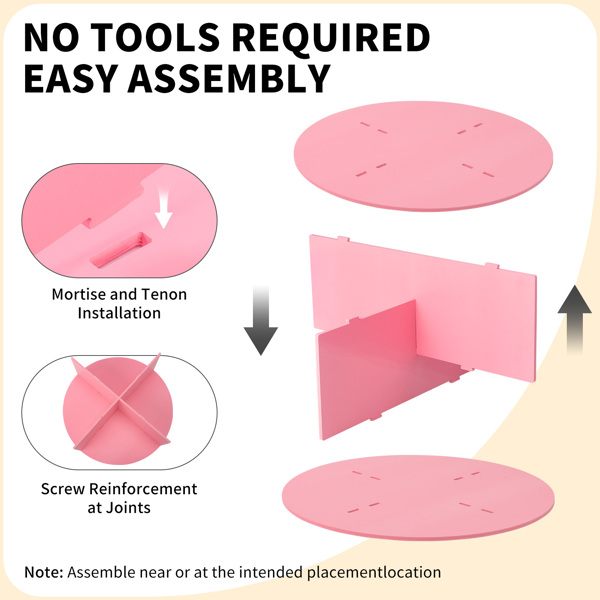7 层 可360° 旋转 木塑板 60*60*184cm 鞋架 粉色-4