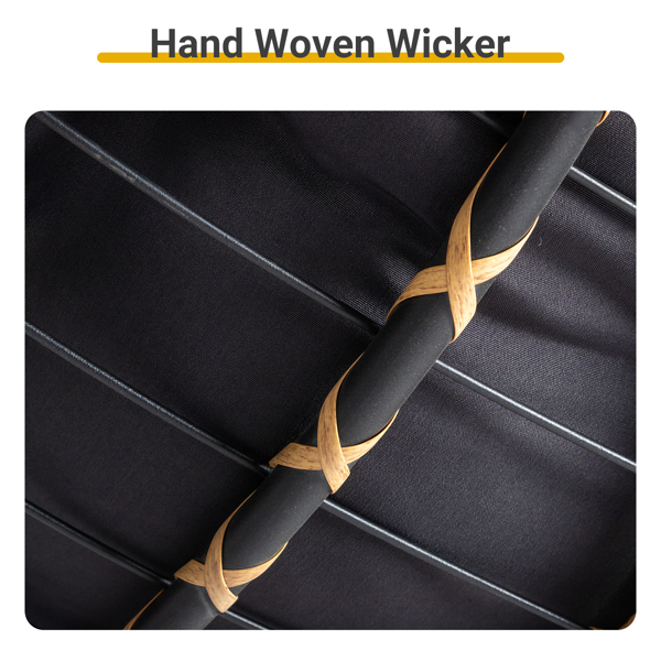 【替换58406521】帕帕索椅 黄色藤条 灰色垫子 编藤摇椅 蛋形-7