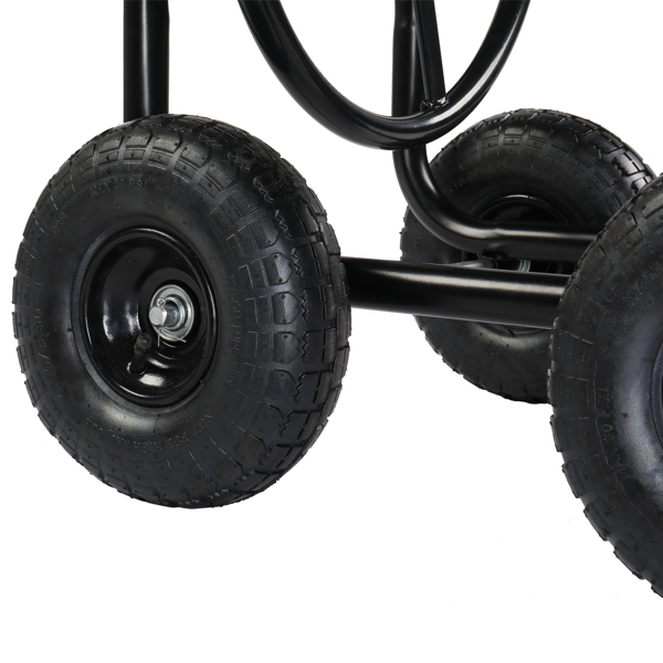 97*53*100cm 黑色 铁质 带绿色水管 铁轮辐 水管车-12