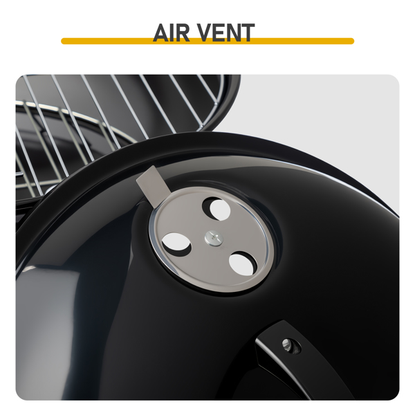 38*38*41CM 黑色 小款烟熏炉 圆盘型 铁制 碳烤炉-6