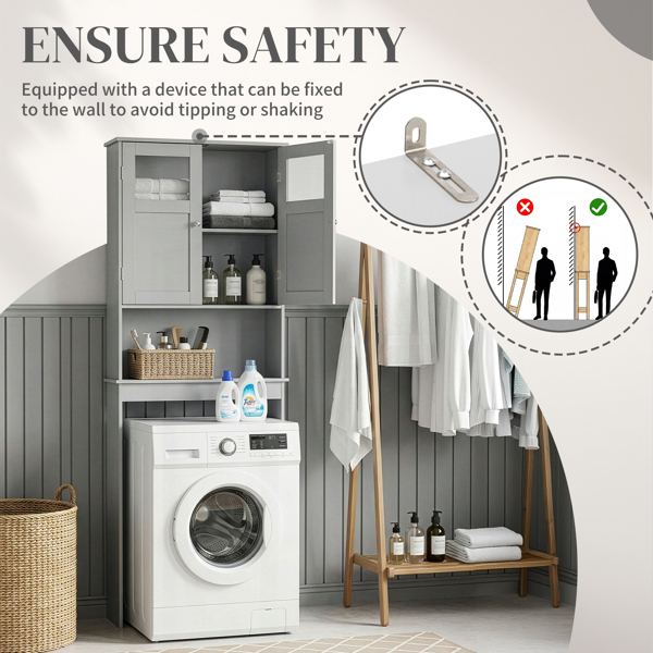 灰色 密度板喷漆 60*22*170cm 双门 马桶柜-13