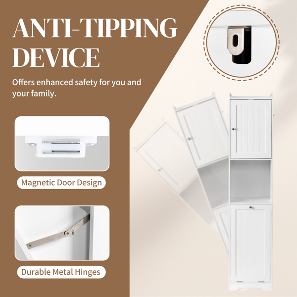 白色 刨花板三胺贴面 竖纹 40*40*180cm 1门+带无纺布收纳袋下翻门抽 浴室立柜-14